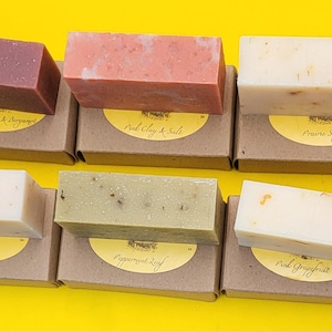 Organic Essential Oil Soap Bar: Lavender, Grapefruit, Peppermint