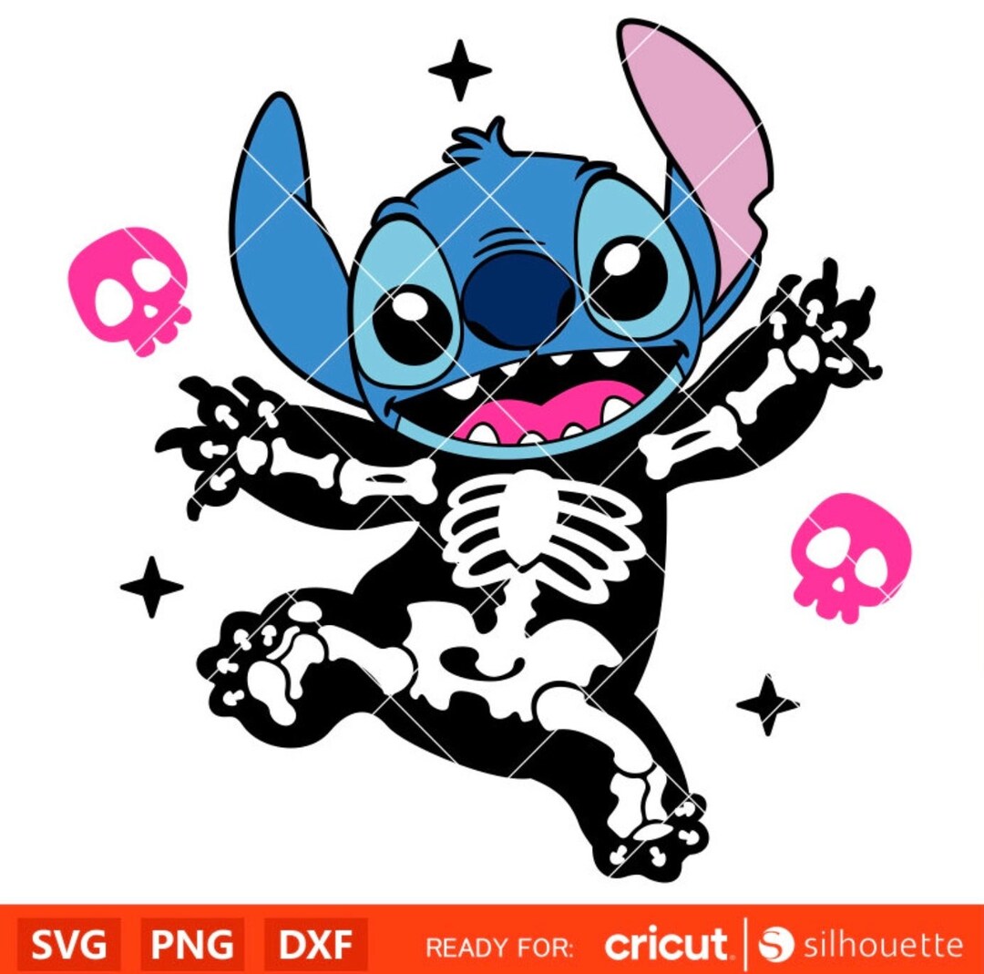 Skeleton Stitch SVG Lilo & Stitch SVG Halloween SVG Cricut - Etsy UK