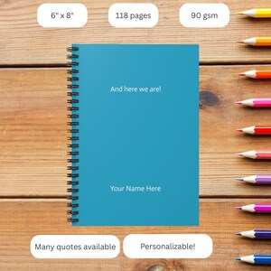 Cuaderno espiral personalizado de Kirby / Cuaderno con nombre personalizado y citas del juego Kirby / Diario pequeño para hombre o regalo / Tapa turquesa con cita