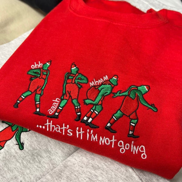 The Grinch Embroidered Christmas Sweatshirt Jumper Hoodie Gift Idea present gift birthday Home Alone etc