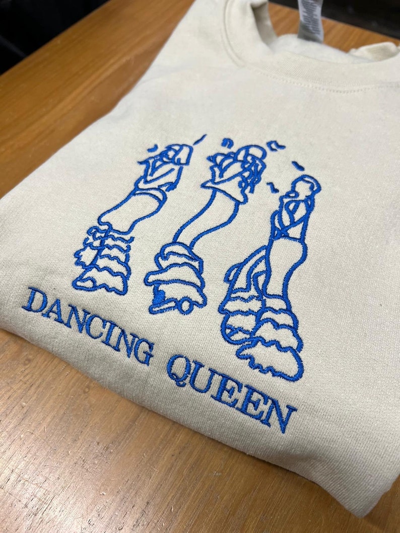 Dancing Queen Embroidered sweatshirt/hoodie Mama Mia inspired crewneck Hoodie/ sweatshirt Music Merch gifts concert Christmas Birthday image 3