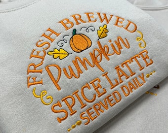 Embroidered Coffee Lover Jumper, Pumpkin Spiced Latte Jumper, Fall Jumper, Autumn Jumper, Cosy Autumn Sweater, Winter Sweater, Fall Tshirt