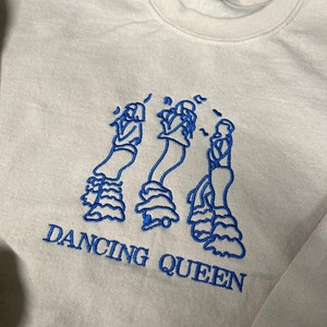 Dancing Queen Embroidered sweatshirt/hoodie Mama Mia inspired crewneck Hoodie/ sweatshirt Music Merch gifts concert Christmas Birthday image 2