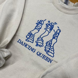Dancing Queen Embroidered sweatshirt/hoodie Mama Mia inspired crewneck Hoodie/ sweatshirt  - Music Merch gifts concert Christmas Birthday