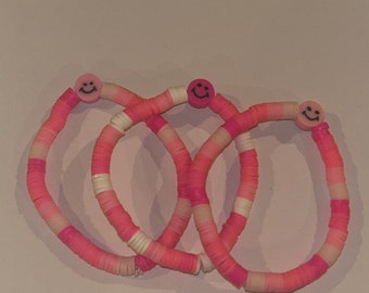 Pink smiley face bracelet