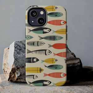Fish Pattern Phone Case, Fisherman Theme Gift, iPhone 16 Pro Case, iPhone 15 14 13 12 Plus Pro Max, Samsung Galaxy S24 S23 S22 S21