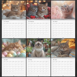 2025 Wall Calendar, Cute Kitty Cat Calendar
