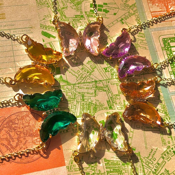 Winx Crystal Glass Butterfly Necklace