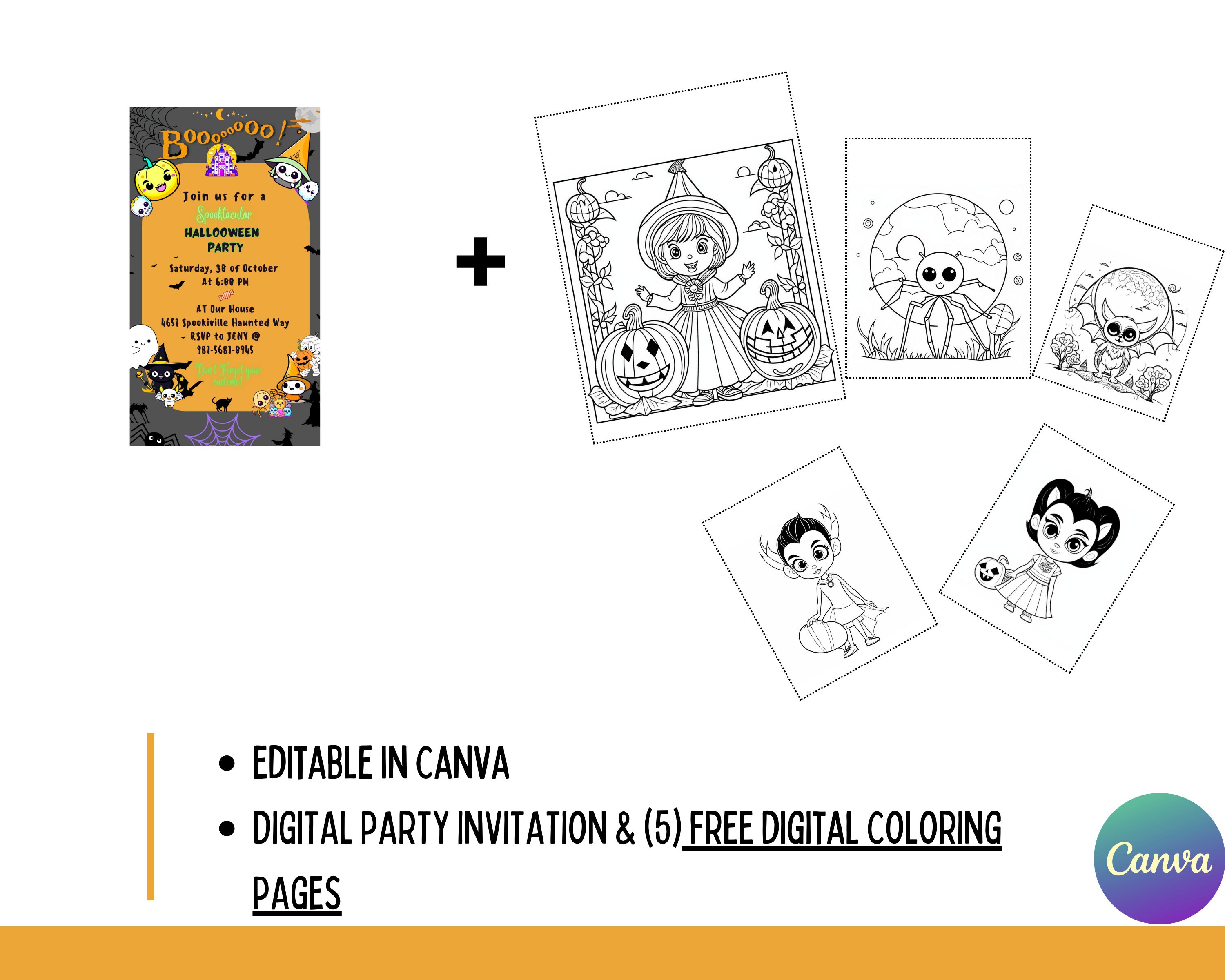 Editable Halloween Template Invitation digital Etsy Editable Halloween Template Invitation digital Etsy