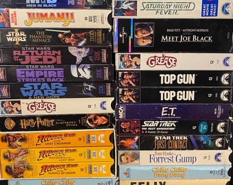 Vintage Blockbuster VHS Tape Lot, Home Movie Collection VCR Video Tapes - 1980s, 1990s, & 2000s!