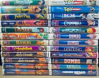 Vintage Disney VHS Animierte Tape Lot, klassische 80er 90er Jahre Heim-VCR-Filmsammlung