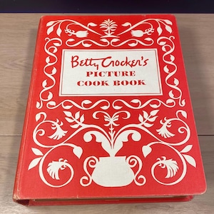 1950 Vintage Betty Crocker&#39;s Picture Cook Book, &quot;Big Red&quot; American Classic Kitchen Decor, Gift for Cook