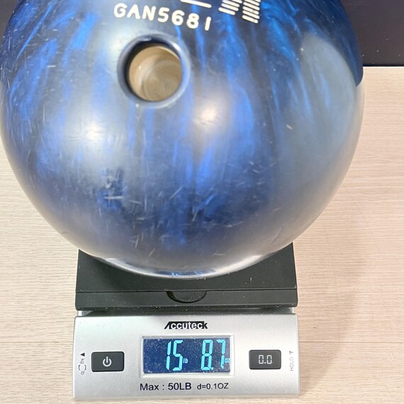 Vintage Brunswick Laser Bowling Ball, Blue Swirl 15lb, Retro MCM