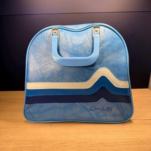 Vintage Brunswick Crown Bowling Bag, Cognac Faux Leather Single Ball Tote, Retro Sports Bag