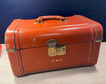 Valigetta da viaggio in pelle stile vintage MCM / Portagioie Corbin Sesamee