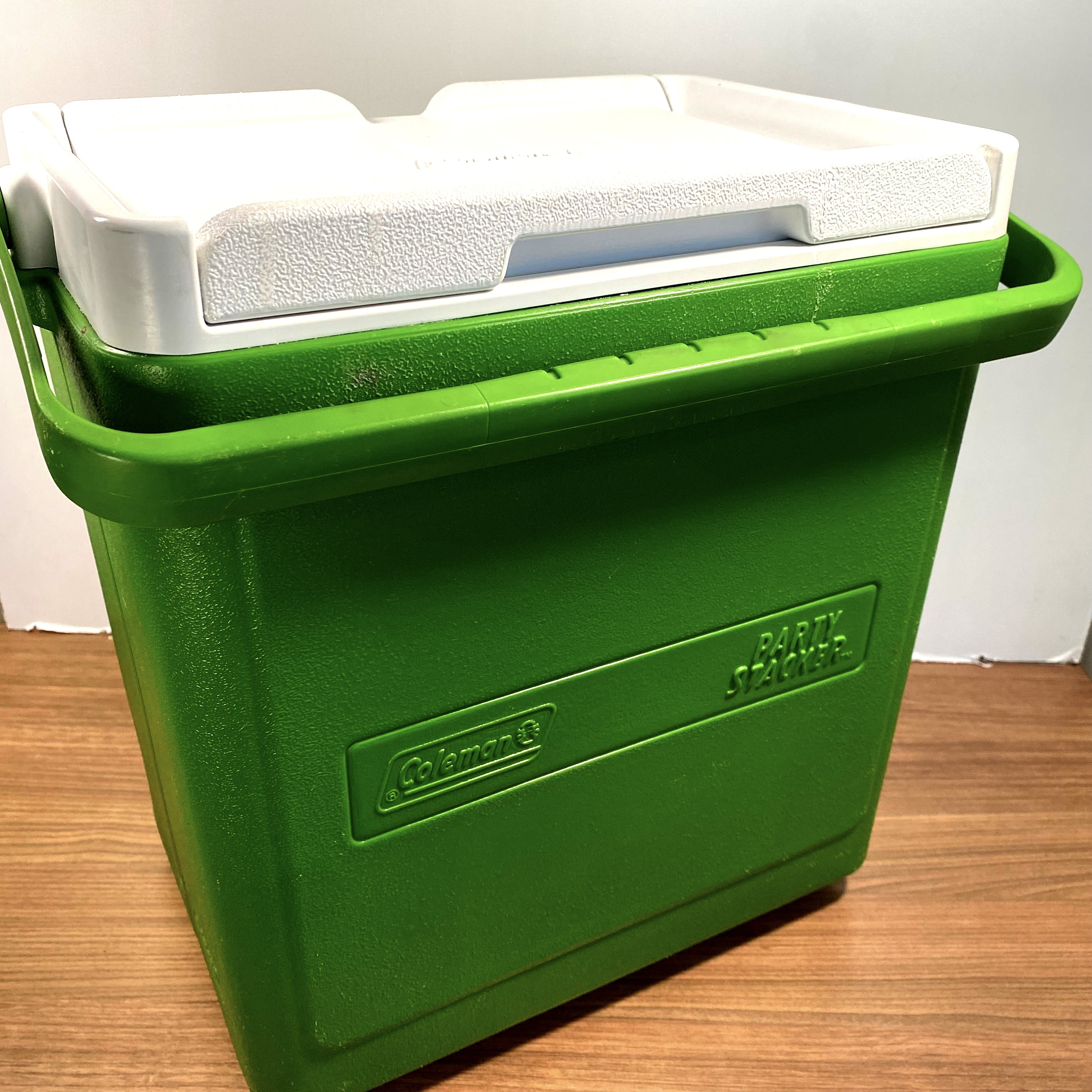 Vintage Coleman Party Stacker Lime Green Super Cool Tall Slim