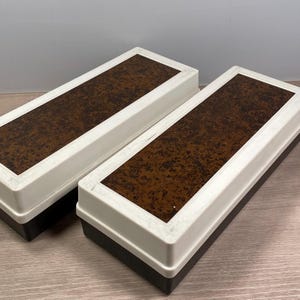 Vintage Cassette Tape Storage Case Set: Faux Wood Grain, Holds 30