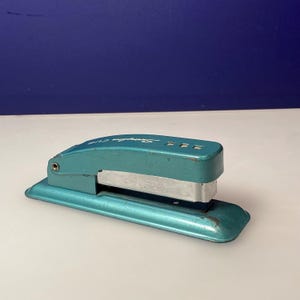 Vintage Stapler 1960s Swingline Cub Stapler Red and Silver Metal Small Desktop Stapler Art Deco Vibe Works Great!