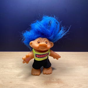 Vintage Dam Troll Doll: White Hair, Felt Clothes, Good Luck Charm