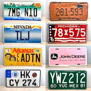 Choice of Vintage License Plates Mancave Decor Gift for Dad License Plate Old Signs License Plates Vintage License 1976-88