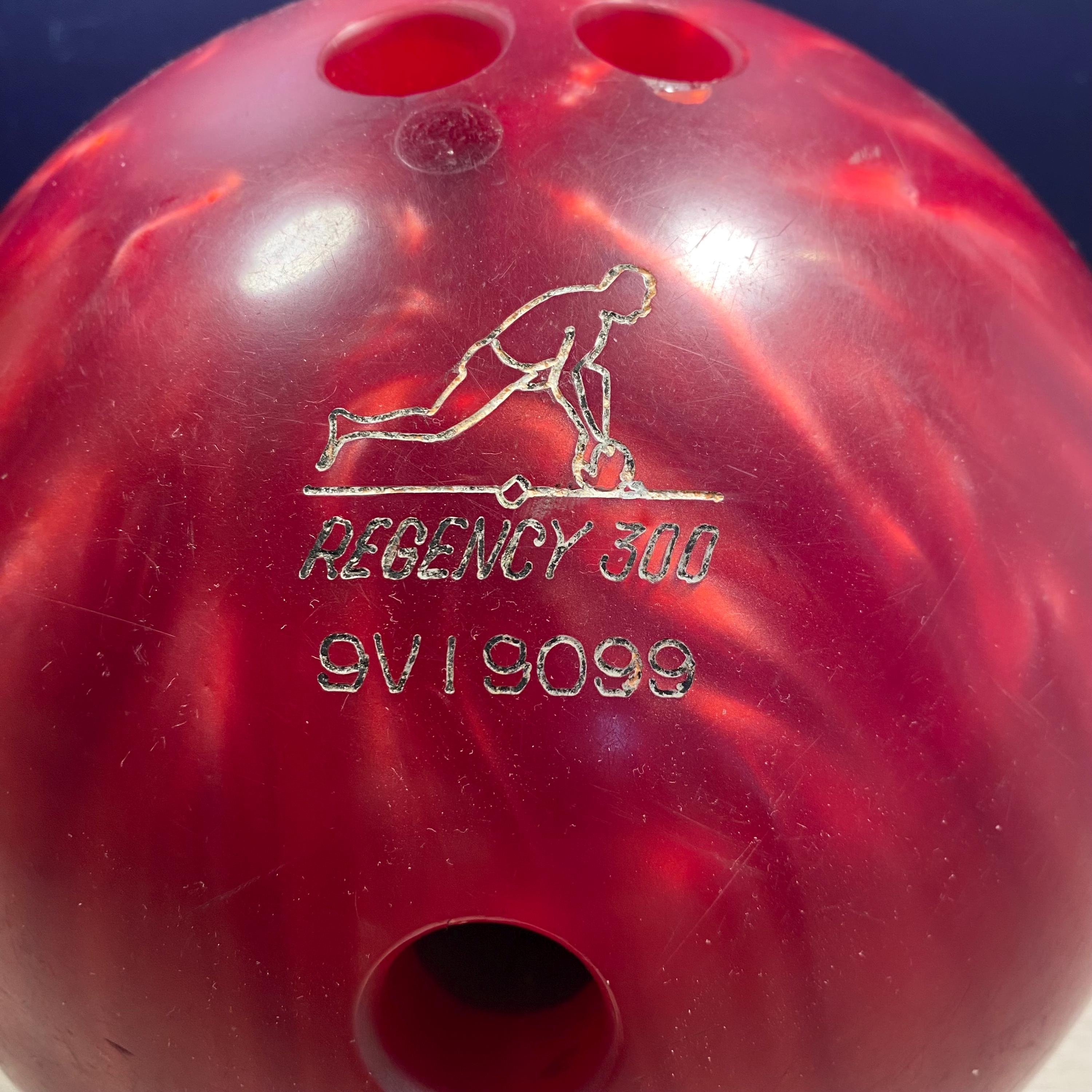 Vintage Ebonite Bowling Ball | Red Marble Swirl, Man Cave Decor