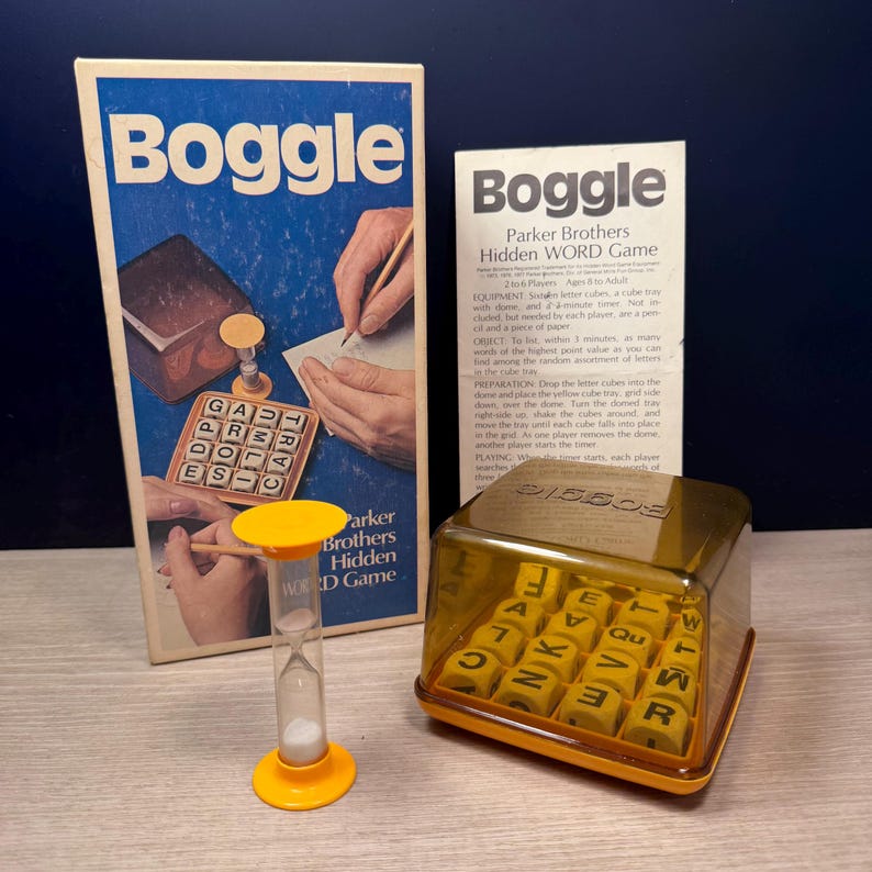 Boggle Box Image Vintage Boggle Game | 1976 Parker Brothers Complete Edition - Etsy