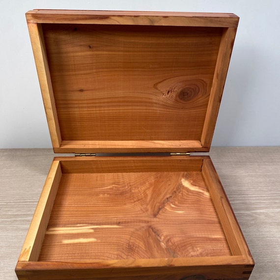 Vintage Cedar Wood Storage Box with  Wooden Lette… - image 5