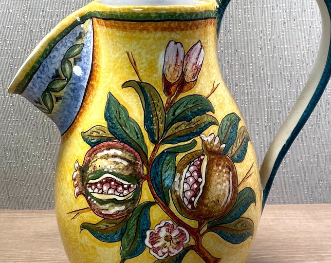 Ceramic Pitcher Made in Italy Vintage Water Jug Italian Pottery Rustic ...
