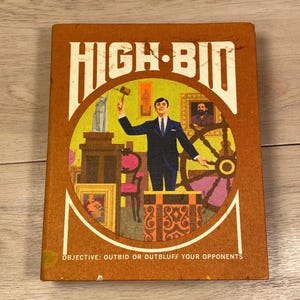 Vintage Bookshelf Gamette 1970 High-Bid The Auction Game A 3M Gamette Game - Complete Condition New Old Stock