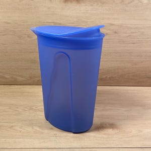 Retro Vintage Tupperware Cobalt Blue Slimline Pitcher, Rocker Lid, 1 Liter #3216B-1 Made in USA Vintage Housewares Home & Living