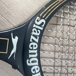 Vintage Slazenger Tennis Racquet Black Demon Sports Collectible Memorabilia Made in U.S.A.