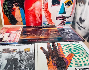 Vintage klassiska rockvinylalbum: 70- och 80-talsmusikskivor