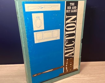 Vintage 1965 AUCTION Board Game: Mid-Century Collectible, Complete