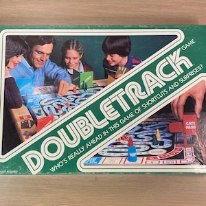 Vintage Game 80s DoubleTrack Game van Milton Bradley Volledig origineel spel Speelgoed en spellen Bordspellen