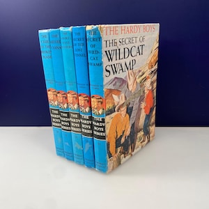Książki Hardy Boy z lat 40. XX wieku, rzadki zestaw kryminałów Hardy Boys autorstwa F.W. Dixona Powieści kryminalne, klasyczne opowieści przygodowe dla chłopców