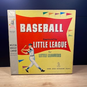 Vintage Baseball Board Game 1958 Milton Bradley Rare Little Leaguer Collectible Sports Memorabilia Complete Retro Game Night