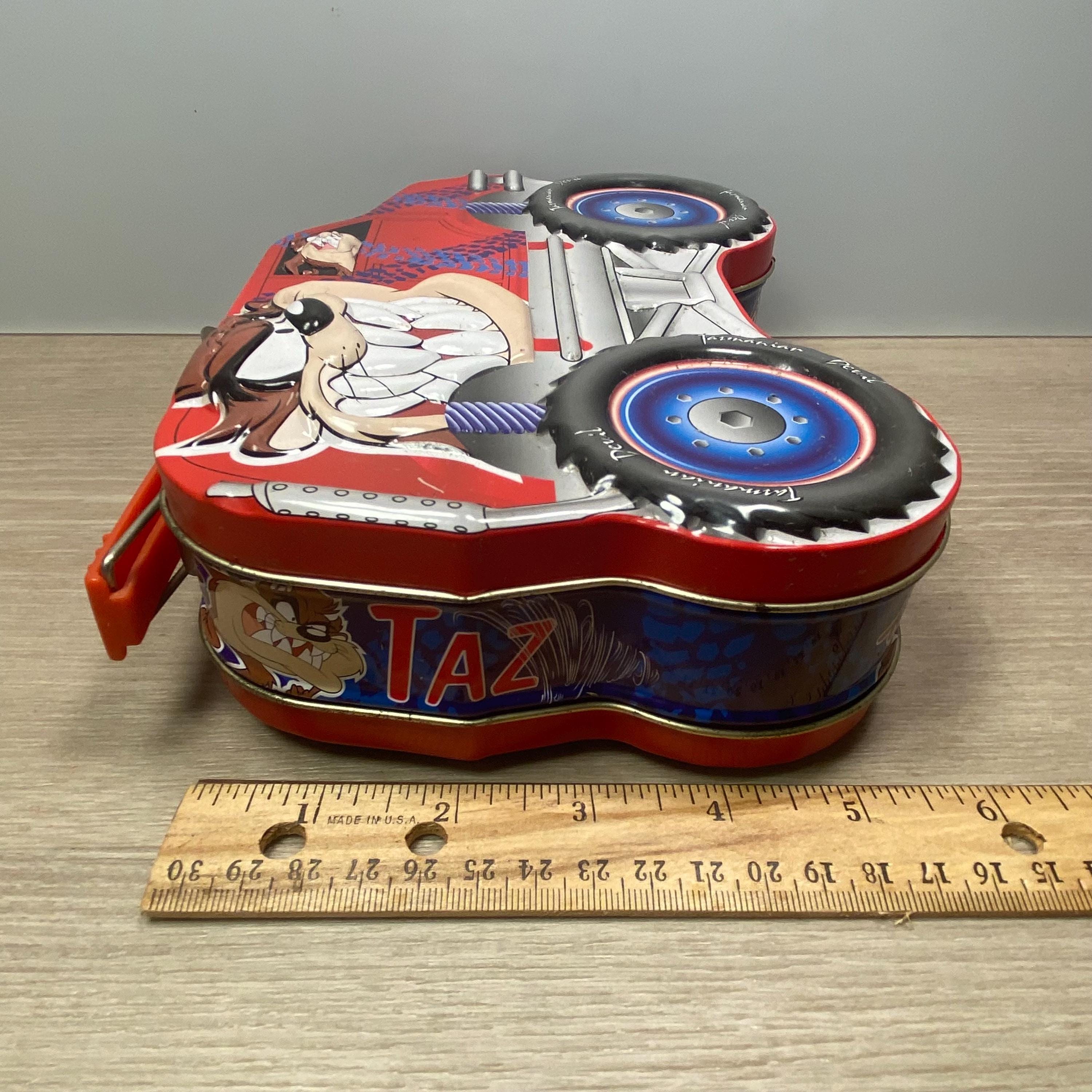 Vintage Tasmanian Devil Monster Truck Tin Lunch Box: Looney Tunes
