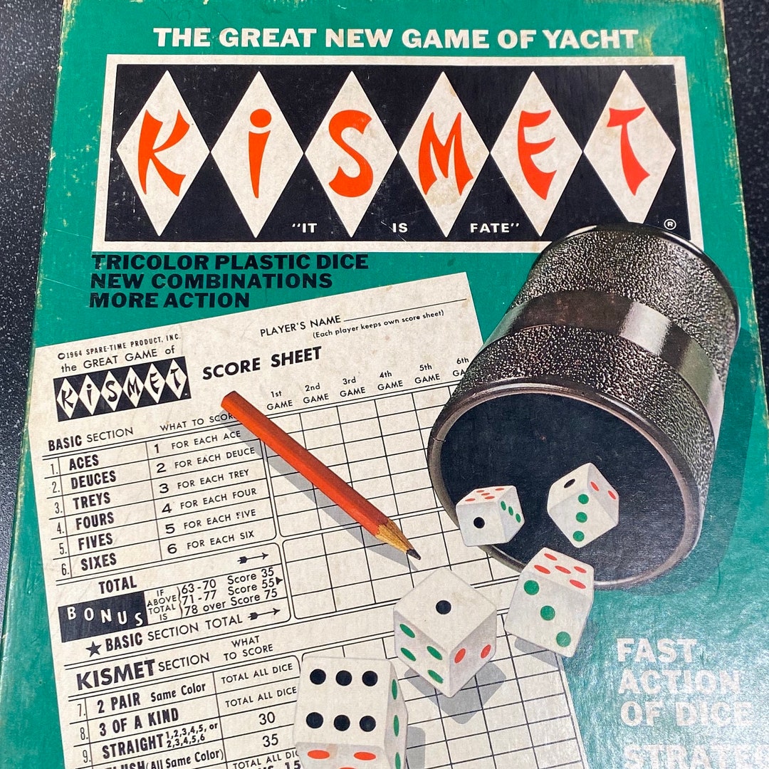 Vintage 1964 Kismet Dice Game the Modern Game of Yacht similar to
