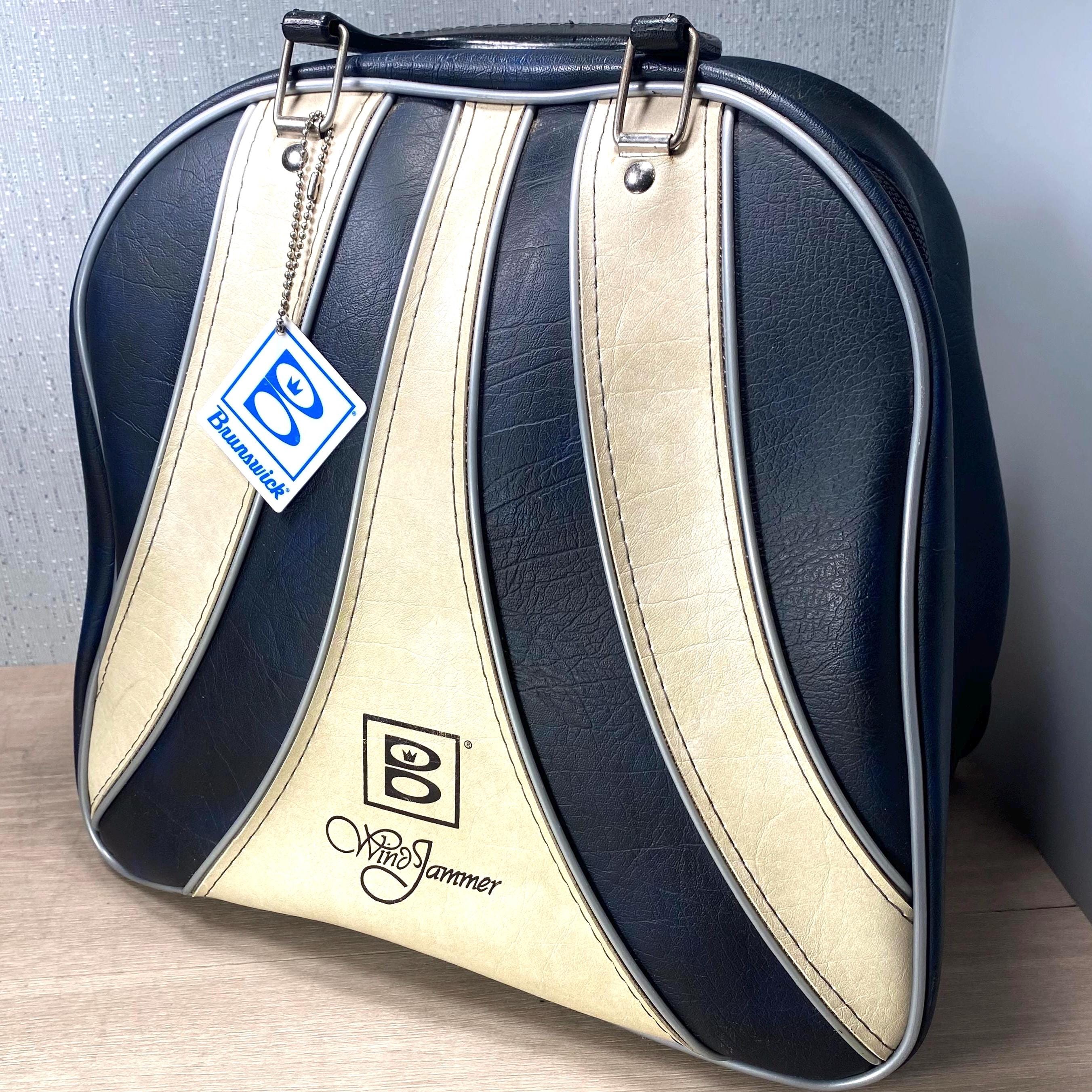 Vintage Brunswick Tasche fur Bowling Rockabilly Schwarz und Blau Mit Ivory Streifen und Silber Paspel Retro Tasche fur Bowling Kugeln Etsy