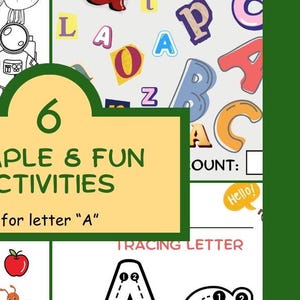 Letter A Activity Bundle – Preschool Alphabet Learning Worksheets