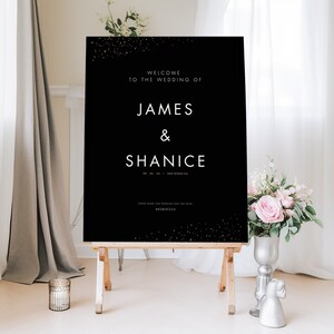 Modern Wedding Welcome Sign Template, Minimalist Elegant Welcome Sign, Script Wedding Welcome sign, Canva INSTANT Download