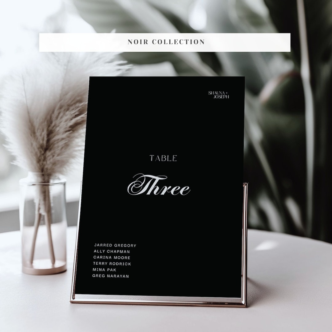 Vertical Table Numbers Template, Wedding Table Card Template, Photo