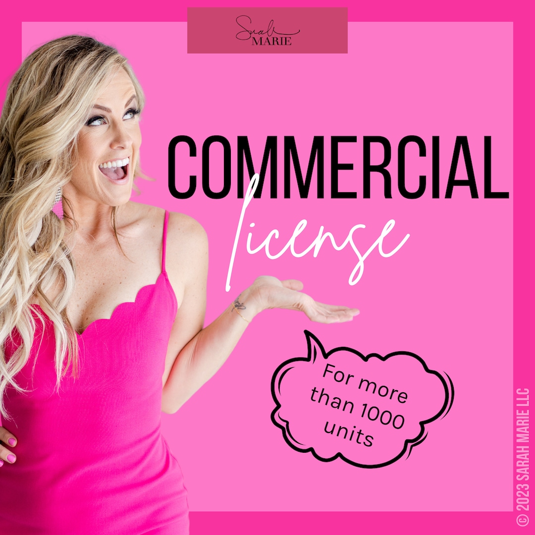 Commercial License for SVG Files More Than 1000 Units Etsy