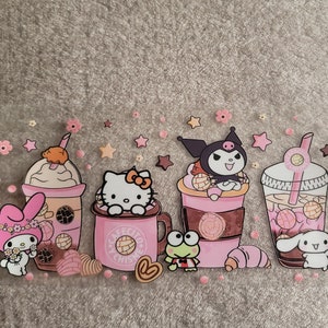 Kitty & Friends  | UV DTF transfer wrap, Ready to apply, no heat needed, permanent adhesive, waterproof, easy to use |
