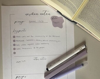 Guida alle note dei sermoni estetici/Note dei sermoni organizzate/Note dei sermoni