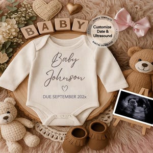 Baby Girl Schwangerschaftansage Digital, Mädchen Babymitteilung, Baby offenbaren, Social Media offenbaren, sofortiger Download Canva Vorlage