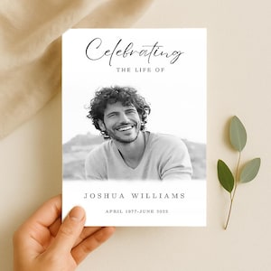 Minimalist Funeral Program Template Printable Order of Service Simple Funeral Memorial program Funeral Service Editable Celebration of life