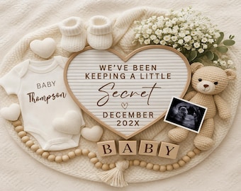 Boho Pregnancy Announcement Digital Pregnancy Announcement Baby Announcement Instant Download Editable Baby Announcement Secret Template