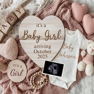 Baby Girl Schwangerschaftansage Digital, Mädchen Babymitteilung, Baby offenbaren, Social Media offenbaren, sofortiger Download Canva Vorlage