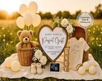 Editable Religious Pregnancy Announcement Template Christian Pregnancy Announcement Digital Download Revealing Baby Instagram Canva Template
